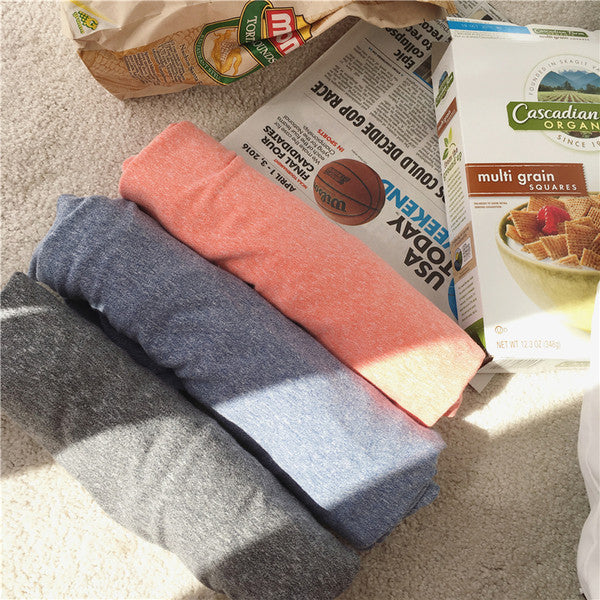 【Leflamme】定制 超级显瘦必备5色入纯色圆领短袖t恤女